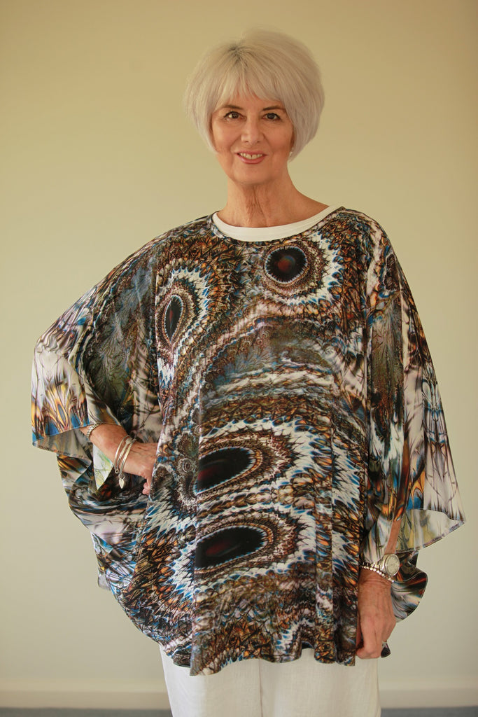 Cobweb Wrap in Viscose print