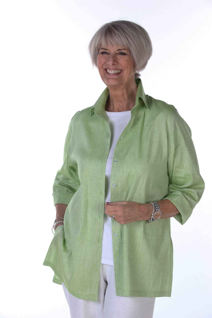 Oxford Long Linen mix Shirt in two colours