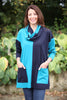 Joanna Oversized Tunic in Navy/Petrol