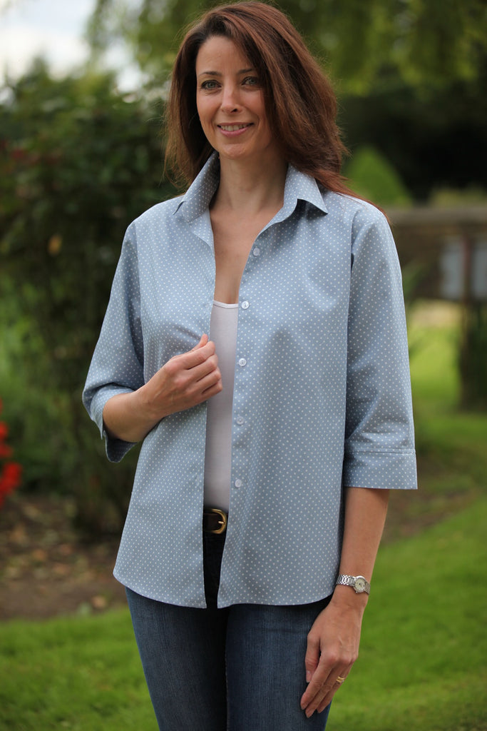Sale Oxford Short spotted Shirt in two colours Size 12 only